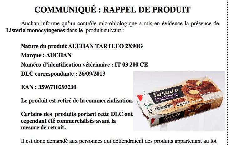 tartufo recall