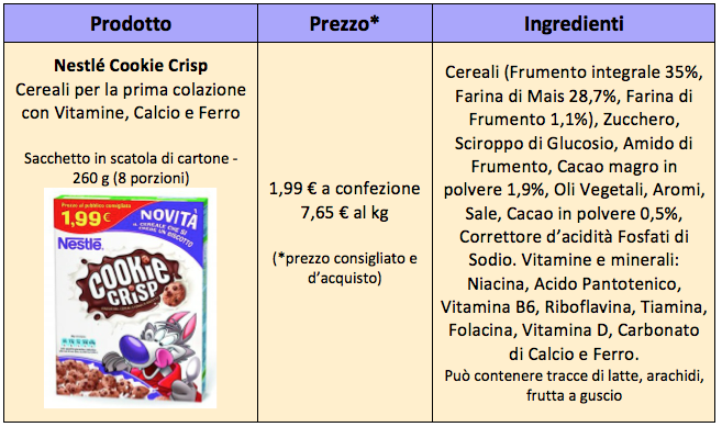 tab cookie crisp nestle cereali