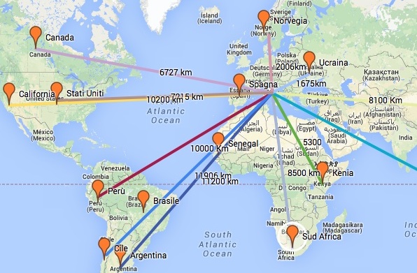 viaggio del cibo mappa origine