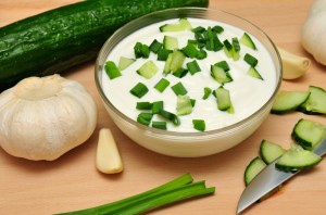 Yoghurt with the cucumber