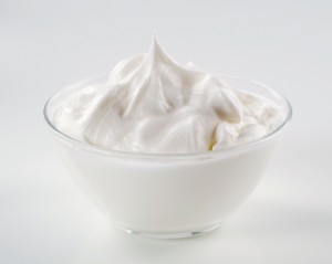 Bowl of white yoghurt