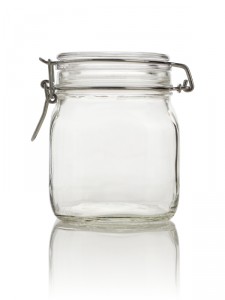 Empty glass jar vasetto conserve