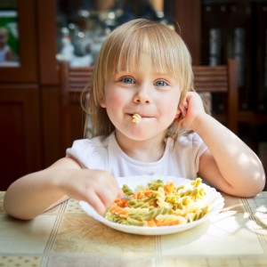 Child with pasta