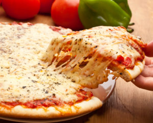 Slice of pizza margarita farina