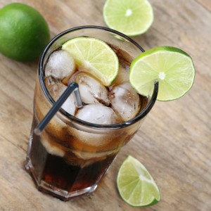 Cold Cola drink with limes