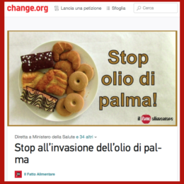 stop olio di palma petizione schermata