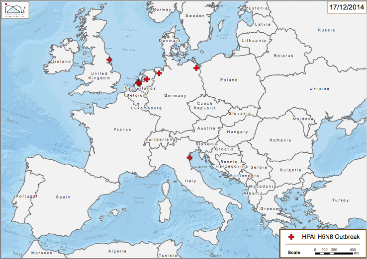 mappa influenza aviaria 2014