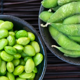 Soy beans in bowls