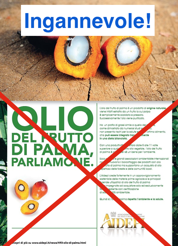 olio di palma pubblicità