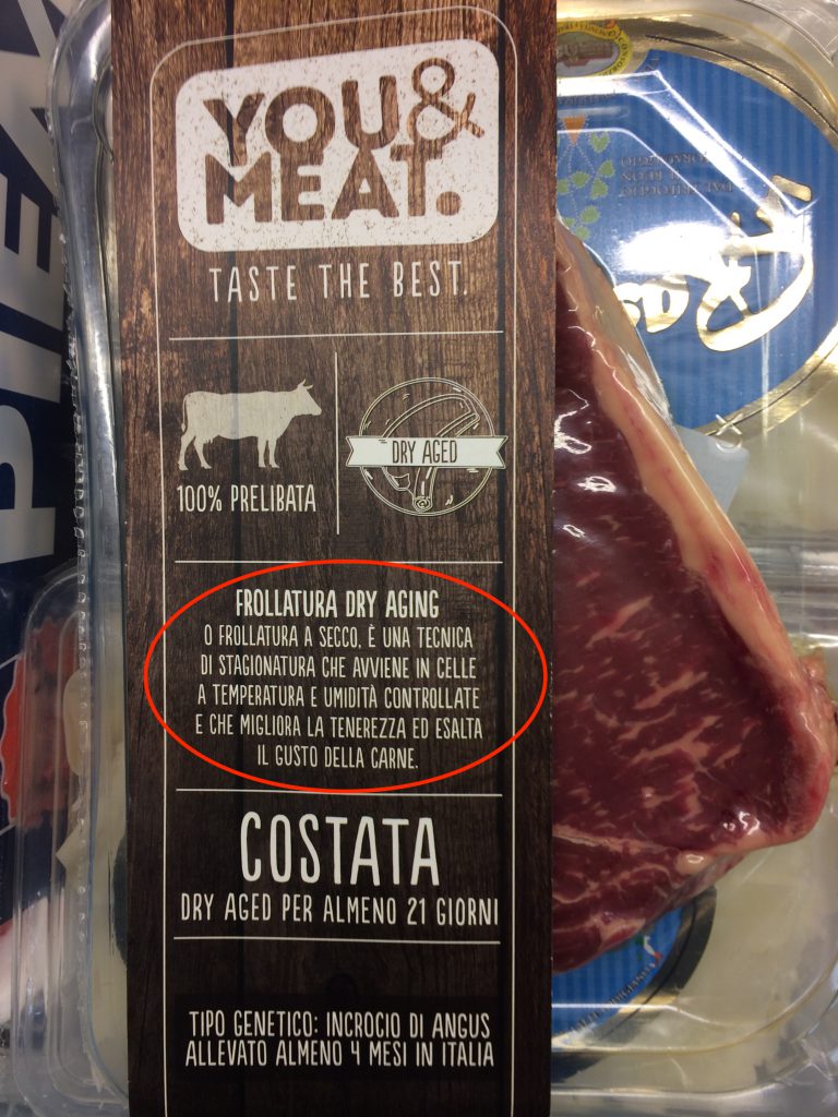 costata frollatura dry aging